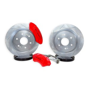 Cadillac Escalade ESV Brake Kit - Rear - Baer Brakes - Slot/Zinc Rotors + Caliper Covers - Red - `21-`26